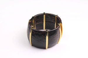 LOEWE crocodile skin cuff bracelet