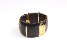 LOEWE crocodile skin cuff bracelet