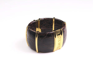 LOEWE crocodile skin cuff bracelet