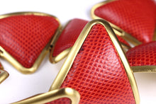 LOEWE red lizard skin necklace and bracelet set