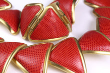 LOEWE red lizard skin necklace and bracelet set