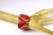 LOEWE red lizard skin necklace and bracelet set