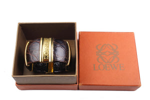 LOEWE crocodile skin cuff bracelet