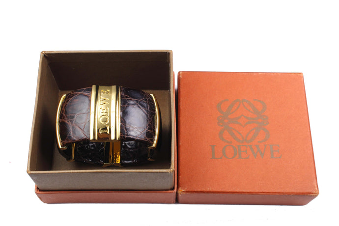 LOEWE crocodile skin cuff bracelet