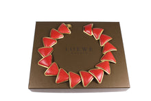 LOEWE red lizard skin necklace and bracelet set