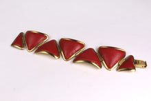 LOEWE red lizard skin necklace and bracelet set