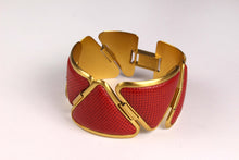 LOEWE red lizard skin necklace and bracelet set