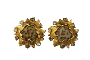 CHRISTIAN LACROIX leopard print earrings