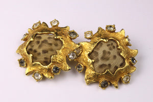 CHRISTIAN LACROIX leopard print earrings