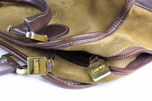 LOEWE Amazona gold suede bag