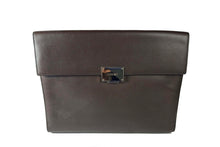 LOEWE dark brown leather briefcase