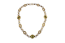 LOEWE oval links green cabochon necklace
