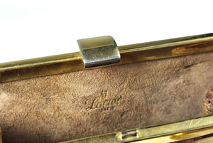 LOEWE tiny brown snakeskin clutch