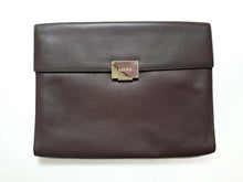 LOEWE dark brown leather briefcase