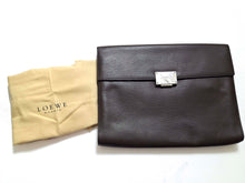 LOEWE dark brown leather briefcase