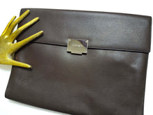LOEWE dark brown leather briefcase