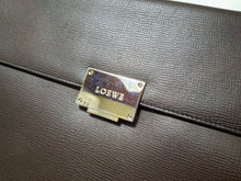 LOEWE dark brown leather briefcase