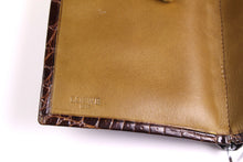 LOEWE brown crocodile skin wallet