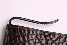 LOEWE brown crocodile skin wallet