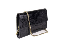 LOEWE black crocodile skin pochette