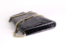 LOEWE black crocodile skin pochette