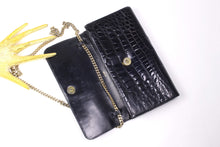 LOEWE black crocodile skin pochette