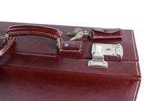 LOEWE burgundy leather travel briefcase