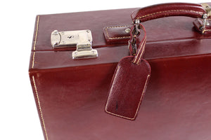 LOEWE burgundy leather travel briefcase