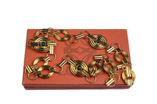 LOEWE oval links green cabochon necklace