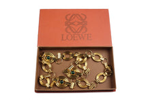 LOEWE oval links green cabochon necklace