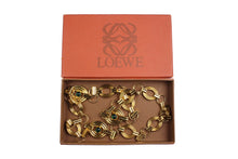 LOEWE oval links green cabochon necklace