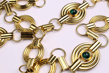 LOEWE oval links green cabochon necklace