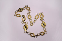 LOEWE oval links green cabochon necklace