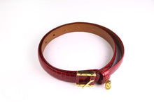 LOEWE ruby red crocodile belt