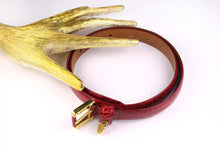 LOEWE ruby red crocodile belt