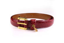 LOEWE ruby red crocodile belt