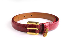 LOEWE ruby red crocodile belt