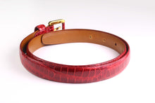 LOEWE ruby red crocodile belt
