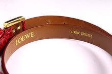 LOEWE ruby red crocodile belt