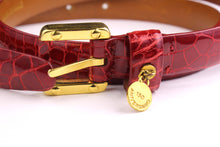 LOEWE ruby red crocodile belt