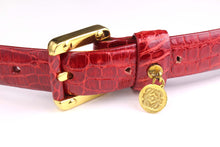 LOEWE ruby red crocodile belt