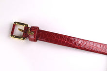 LOEWE ruby red crocodile belt