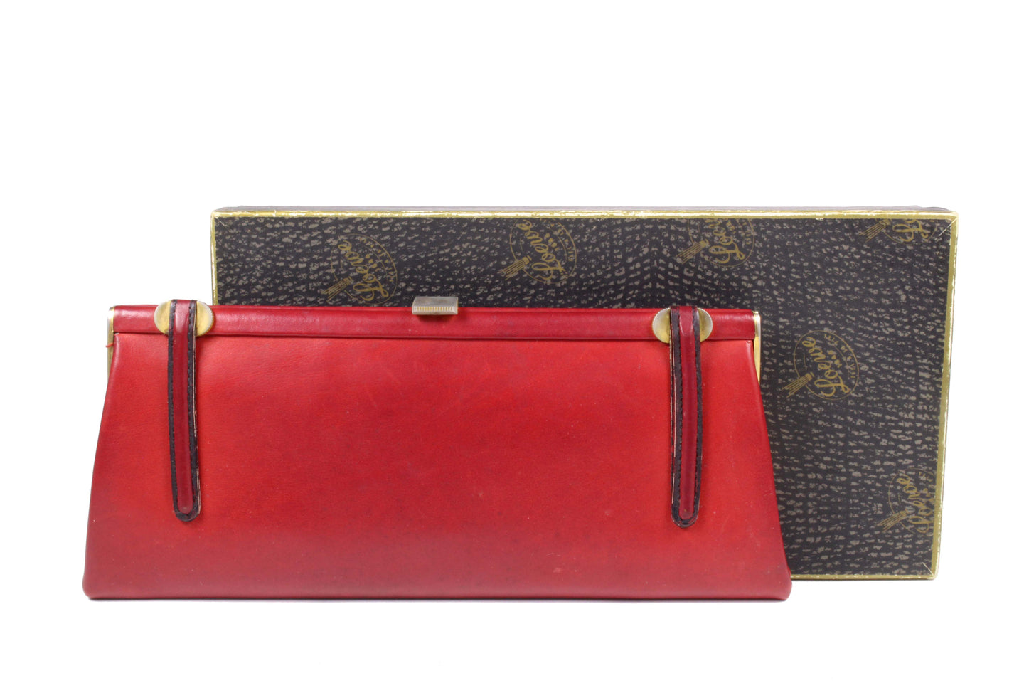 LOEWE red leather clutch