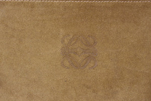 LOEWE beige suede pochette bag