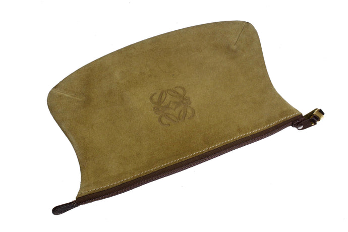 LOEWE beige suede pochette bag
