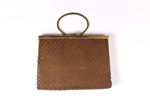 LOEWE tiny brown snakeskin clutch