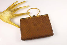 LOEWE tiny brown snakeskin clutch