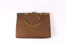 LOEWE tiny brown snakeskin clutch
