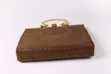 LOEWE tiny brown snakeskin clutch