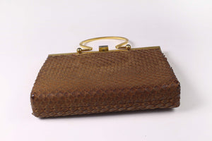 LOEWE tiny brown snakeskin clutch